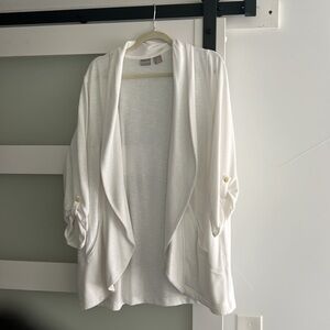 Chico's Elegant White Open-Front Cardigan